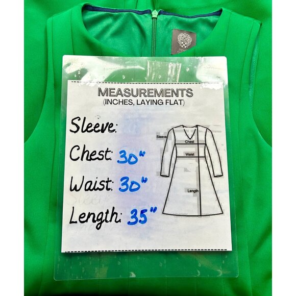 Vince Camuto Wedding Guest Glam Outfit Green Pleated Fit & Flare Dress Sz 4 - Picture 6 of 12